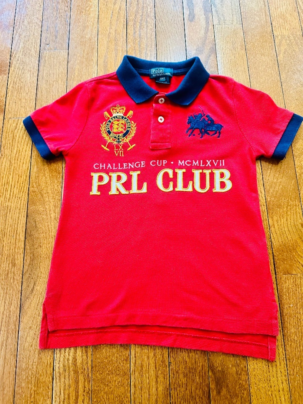 Polo Ralph Lauren Boys Polo Shirt Red PRL Club Big Pony Size 4/4T